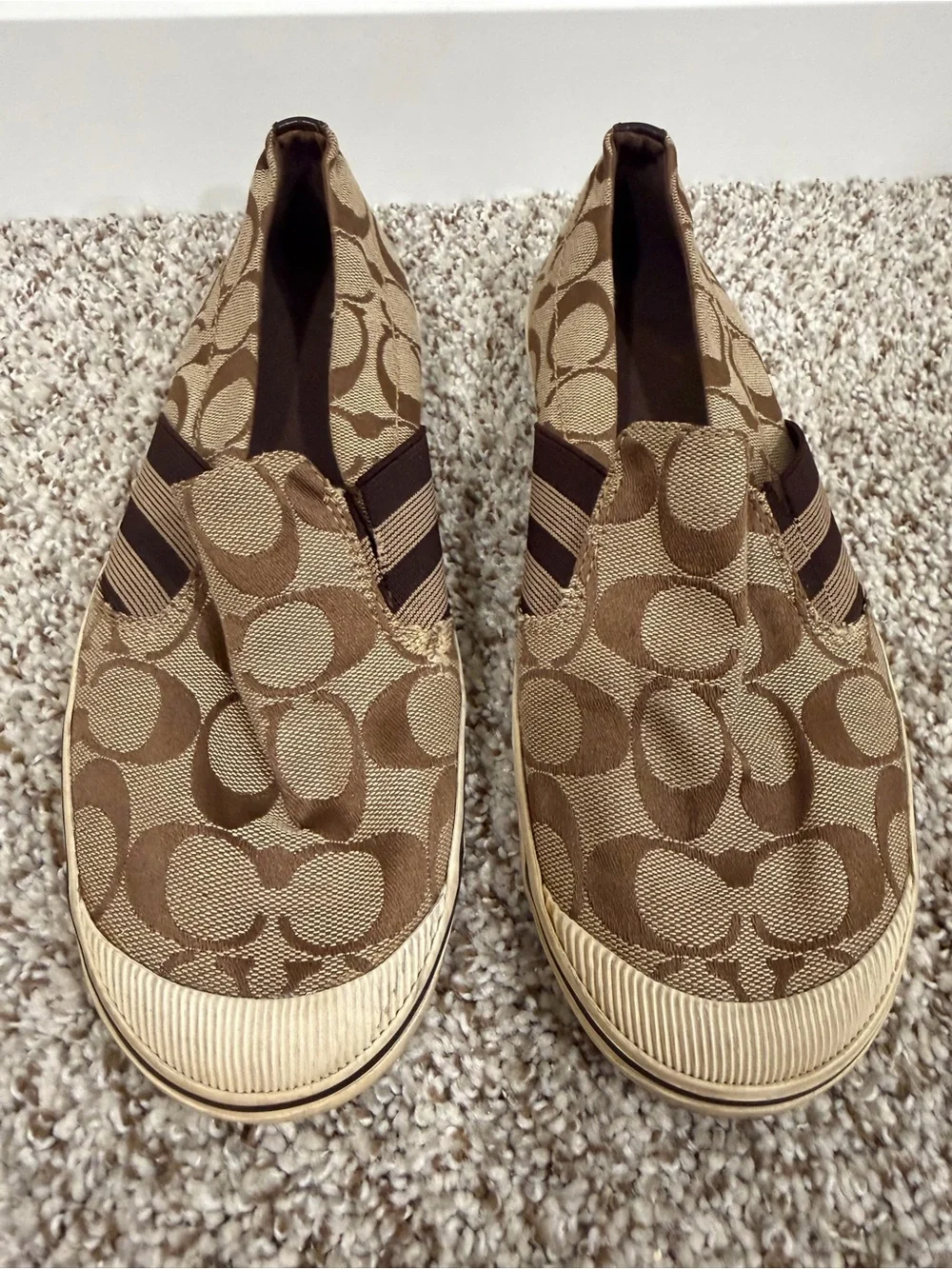 Women’s Coach Slip-On Shoes in Brown and Tan